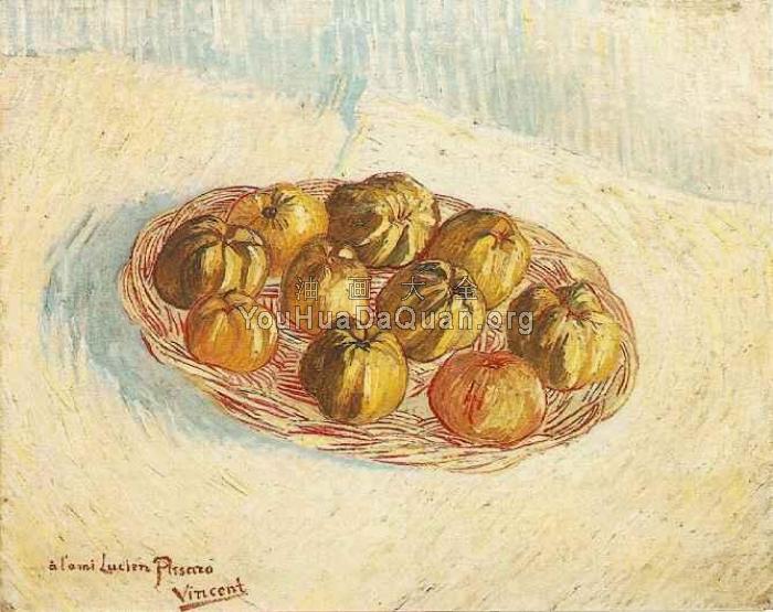 一篮子苹果的静物 - 文森特·威廉·梵高